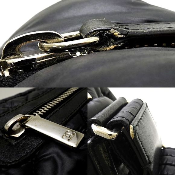 Chanel Coco Coon Shoulder Bag Small Crossbody Black Nylon x Leather - Picture 4 of 7